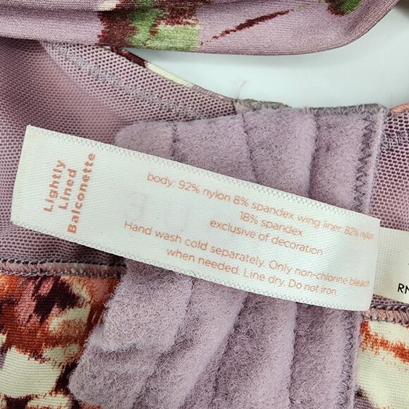 Cacique Floral Lightly Lined Medium Coverage Balconette Underwire Bra Size 48DD - Picture 3 of 4